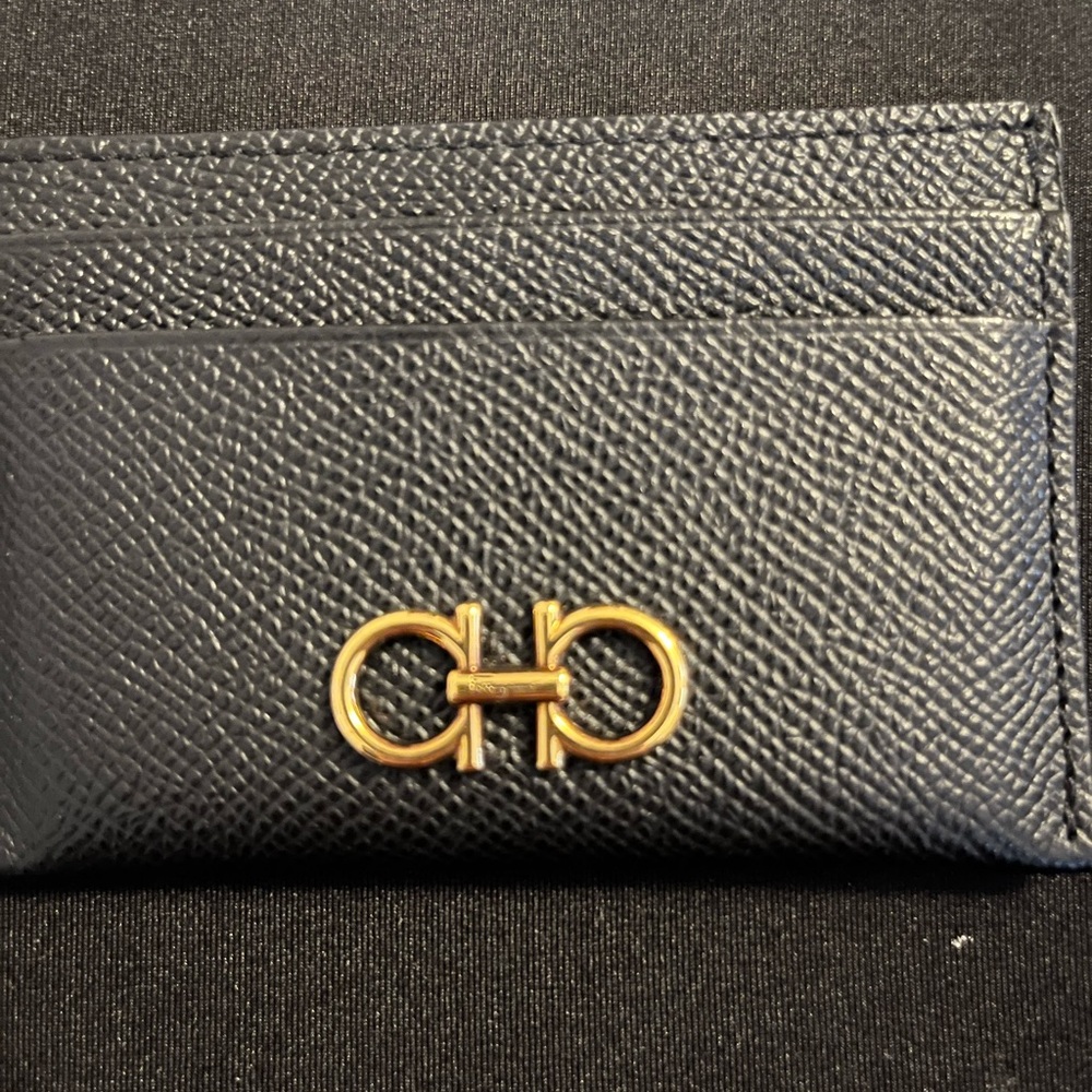 Salvatore Ferragamo Black Leather Card Holder - Picture 3 of 5
